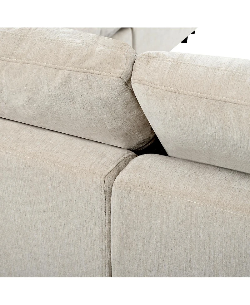Streamdale Furniture 120.8" 7-Seater Modular L-Shape Sectional Sofa with Movable Ottoman
