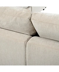 Streamdale Furniture 120.8" 7-Seater Modular L-Shape Sectional Sofa with Movable Ottoman