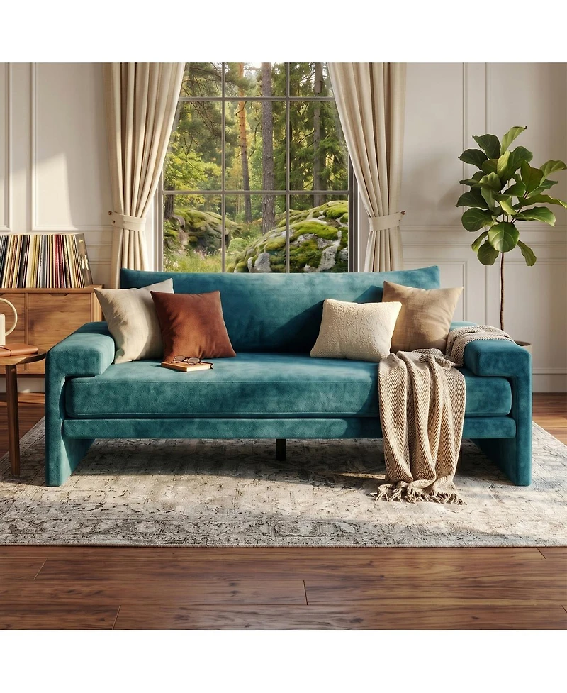 Streamdale Furniture Chenille Upholstered 3-Seater Sofa with Wide Armrests