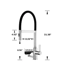 Busdays Brushed Nickel Kitchen Faucet with Magnetic Pull Out Sprayer 360 Swivel Single Handle High Arc Glass Rinser Included