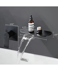 Busdays Single Handle Wall Mount Bathroom Faucet Waterfall Spout Brass Rough In Valve for Sink or Bathtub