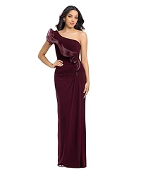 Betsy & Adam Women's One-Shoulder Gown