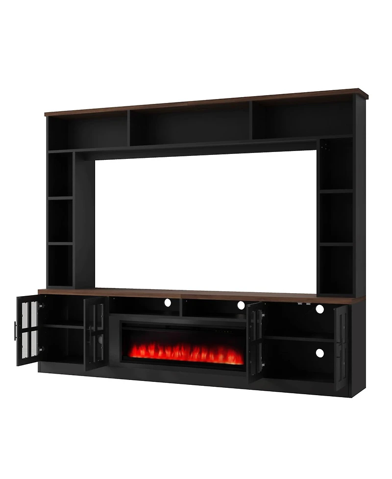 Streamdale Furniture 95.5" Wall Unit Entertainment Center with Electric Fireplace