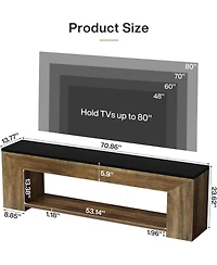 Tribesigns 70.87" Tv Stand for TVs up to 80": Farmhouse wooden entertainment center with open shelf. Low media console for living room, bedroom