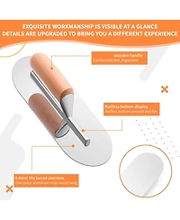 Xdovet Pool Trowel Set Stainless Steel Round Head Wooden Handle Masonry Tool