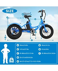Mooncool CD1 250W Electric Youth Trike, 16" x 3.0" Wheel