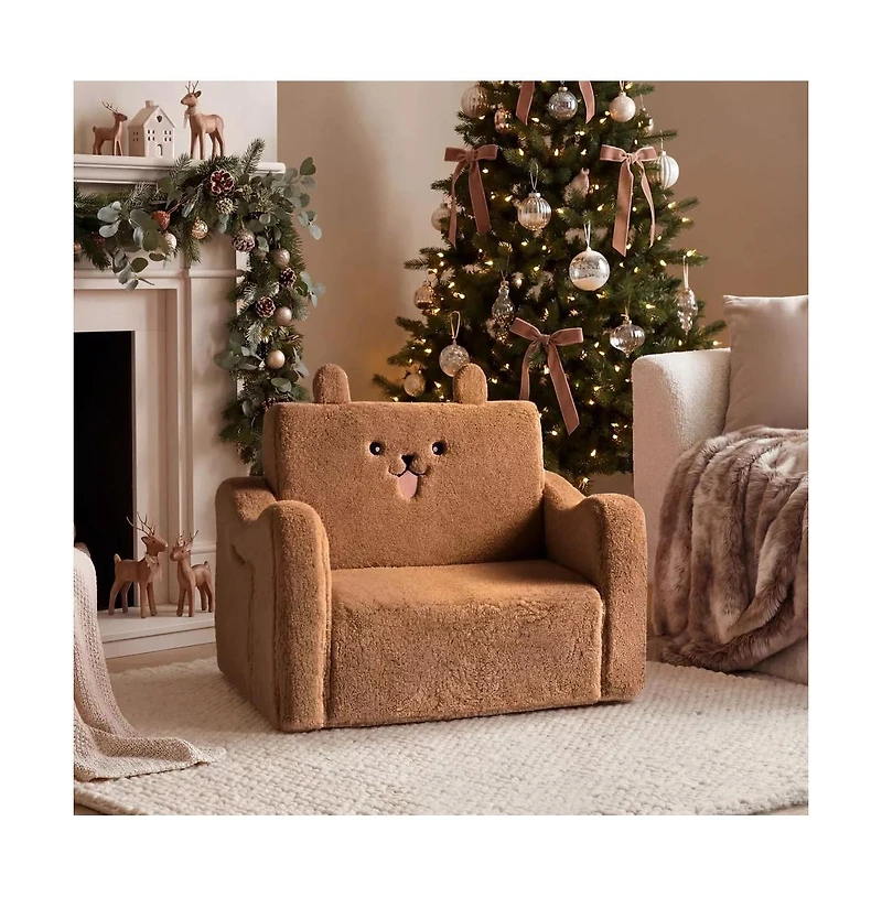 Kinder King 2-in-1 Toddler Sofa Chair Converts to Flip-Open Lounger Bed