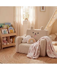 Kinder King 2-in-1 Toddler Sofa Chair Converts to Flip-Open Lounger Bed