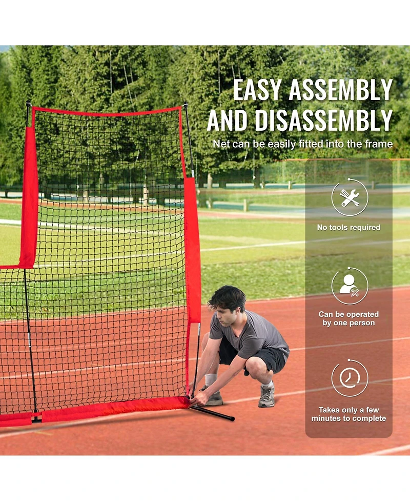 Vevor L Screen Baseball Pitching Net for Batting Cage Softball Screen
