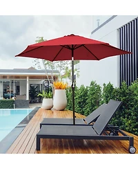 Sugift Outdoor Market Patio Table Umbrella Push Button Tilt Crank Lift