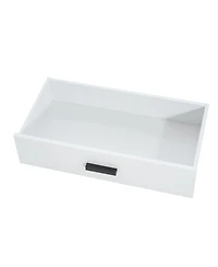 Streamdale Furniture Modern 67" White Tv Console with Glass Doors, Storage Drawers and Adjustable Shelves