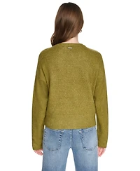 Dkny Jeans Women's Crewneck Cardigan with Asymmetric Closure