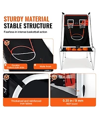 Vevor Foldable Indoor Double Basketball Arcade Game 2 Player Balls
