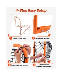 Vevor Lacrosse Goal Net Folding Backyard Lacrosse Training Equipment Steel