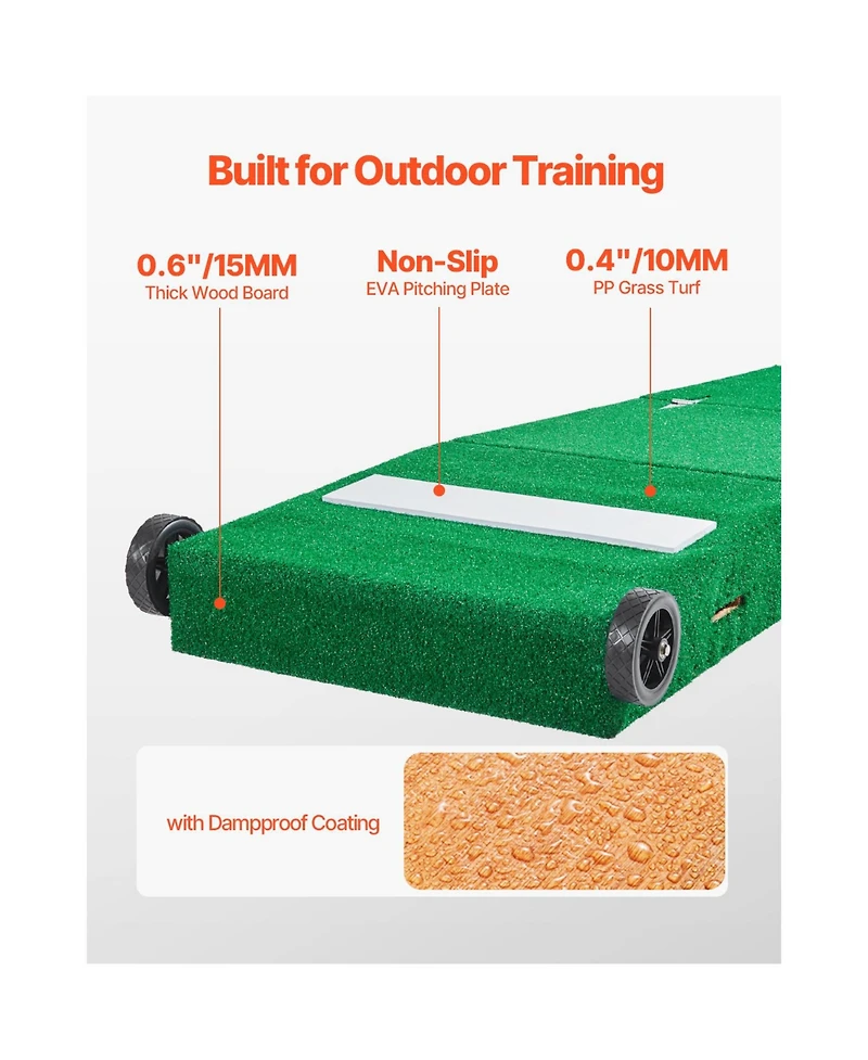 Vevor in Pitching Mound Portable Pitcher Mound Baseball Softball Outdoor Training