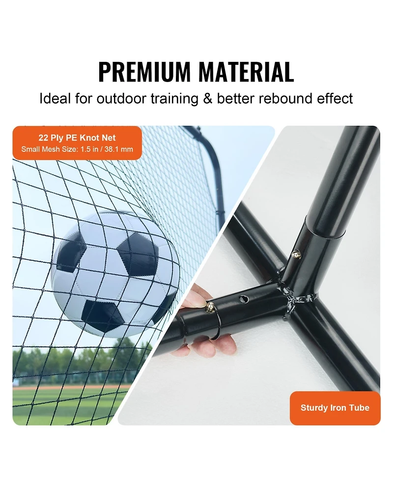 Vevor 12x6FT Soccer Rebounder Net Iron Soccer Training Equipment Portable Bag