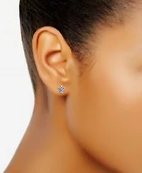 Macy's Pink Shell Inlay Fine Silver-Plated Turtle Stud Earrings