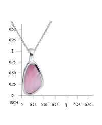 Macy's Pink Shell Inlay Fine Silver-Plated Freeform Shape Pendant Necklace