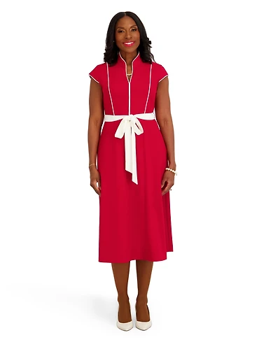 Kasper Women's Seam Bodice V-Neck Dress