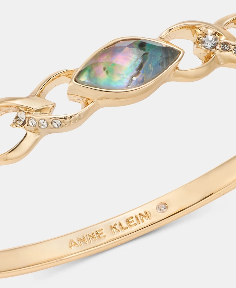 Anne Klein Pave & Navette Abalone Bangle Bracelet