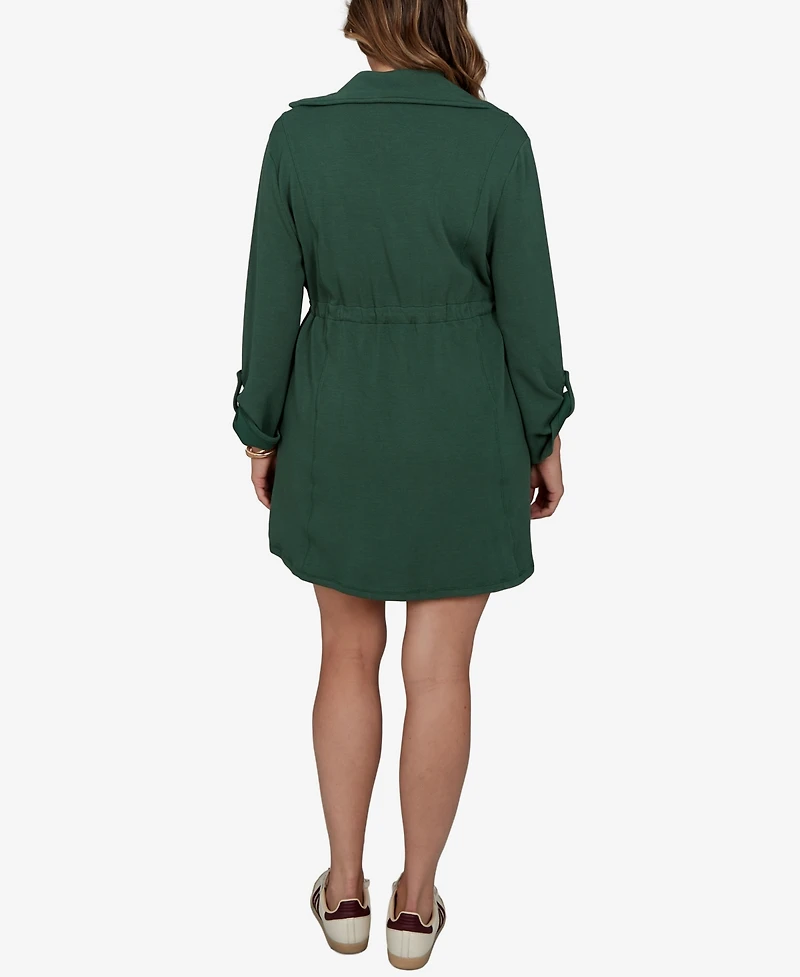 Ruby Rd. Plus Stripe Trim Drawstring Waist Dress