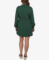 Ruby Rd. Plus Stripe Trim Drawstring Waist Dress