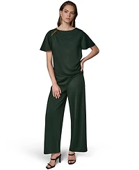 Donna Karan New York Women's Ruched Side Short-Sleeve Top