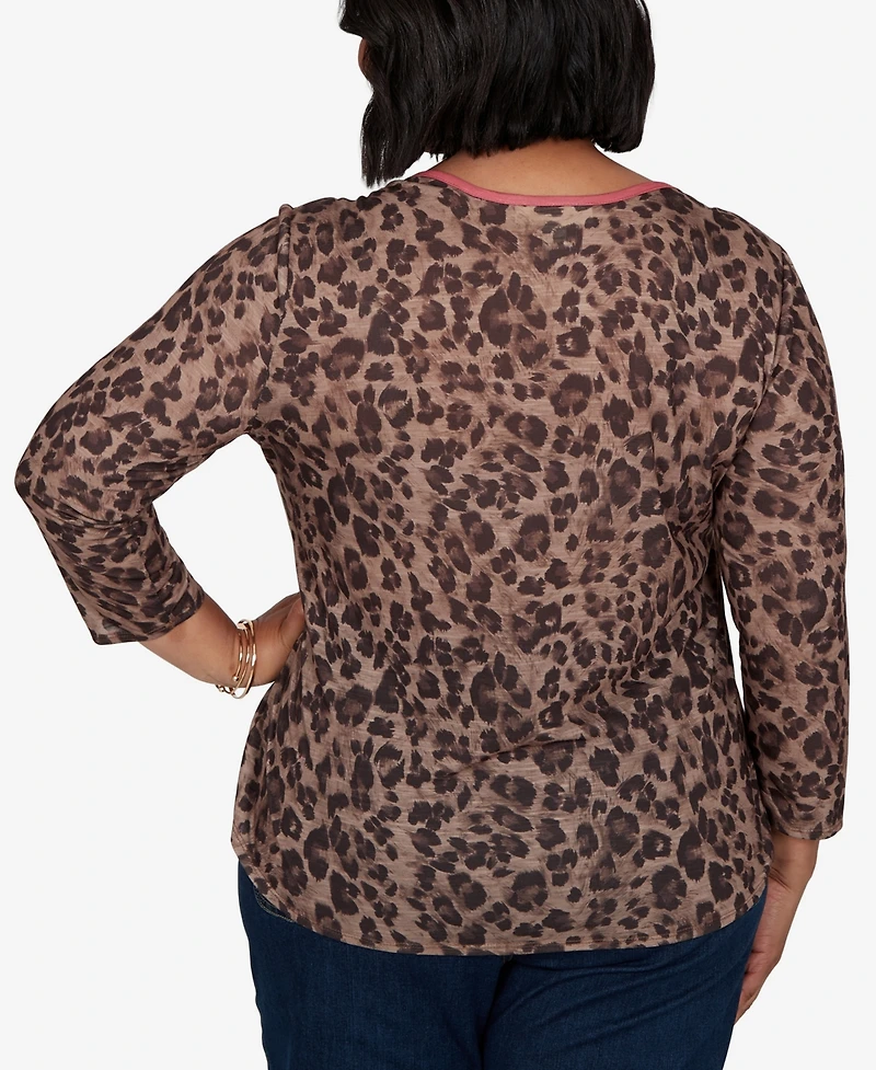 Ruby Rd. Plus Cheetah Print Knit Top