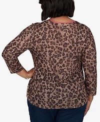 Ruby Rd. Plus Cheetah Print Knit Top