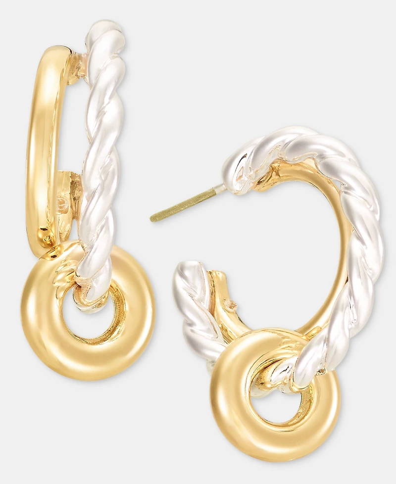 Anne Klein Rondelle Charm Split-Hoop Earrings