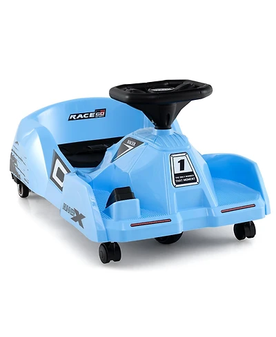 Slickblue 12V Kids Go Kart Ride-On with Cleaning Mop and Remote Control