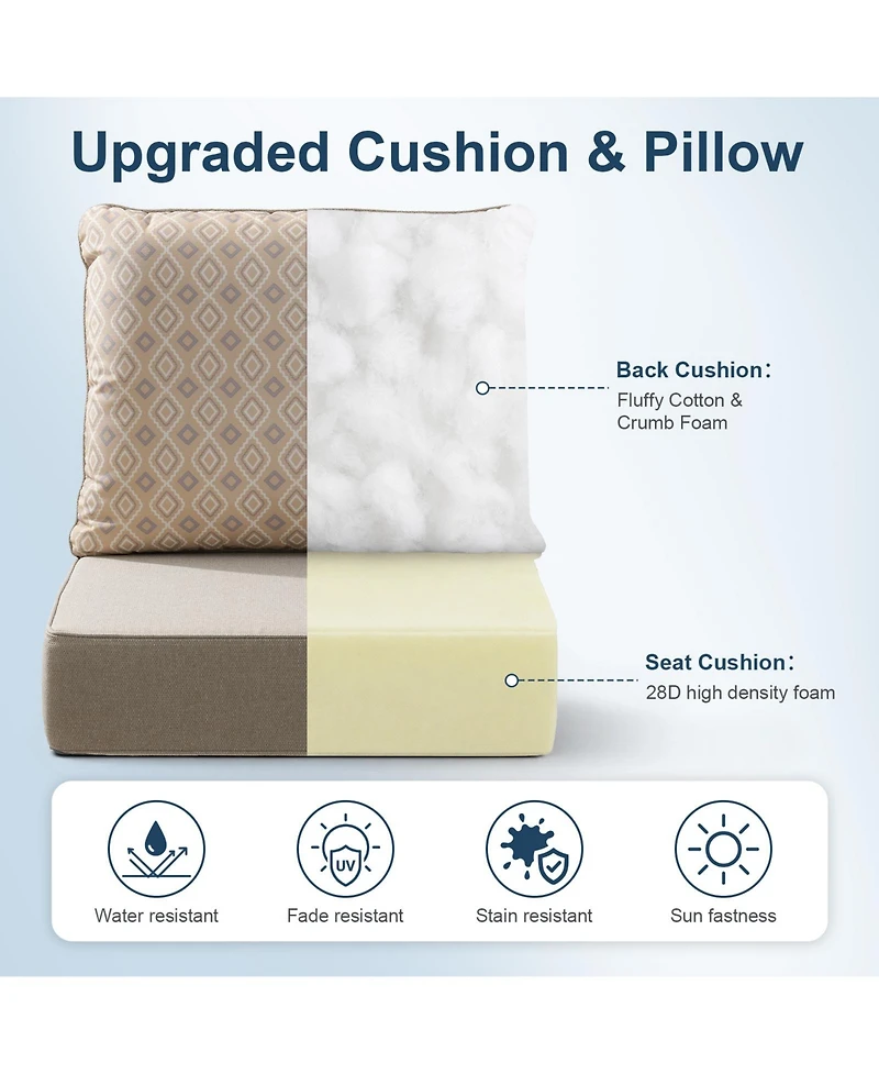 Pocassy 6" Thicker Outdoor Chair Cushion Set