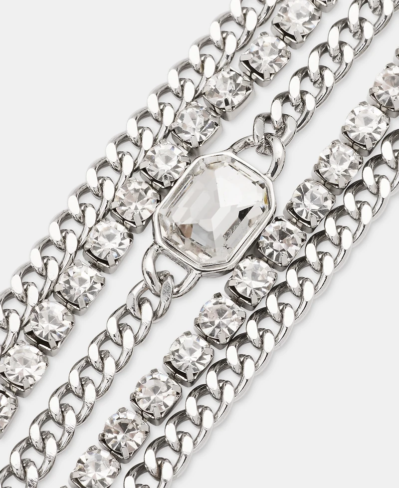 I.n.c. International Concepts Crystal Chain Multi-Row Flex Bracelet, Macy's Exclusive