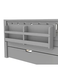 Streamdale Furniture Twin Bed with Bookshelves, Staircase, Safety Rails