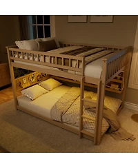 Streamdale Furniture Full over Full Bunk Bed with Shelving, Lights, and Pegboard