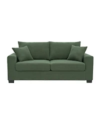 Streamdale Furniture 69-inch Two-Seater Textured Fabric Sofa with 2 Throw Pillows