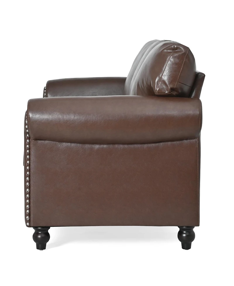Streamdale Furniture Elegant Pine Wood Armchair with Nailhead Trim and Detachable Cushion