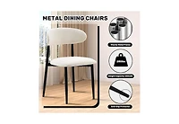 flynama Set of 2 Fabric Metal Dining Chairs, Farmhouse Style Rustic Chairs 250lb Capacity