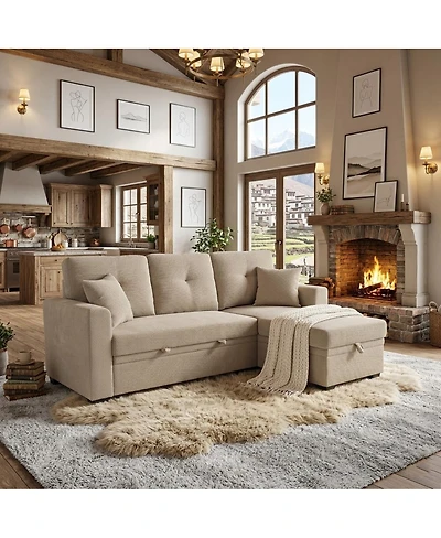 Streamdale Furniture Reversible Sectional Sleeper Sofa with Storage