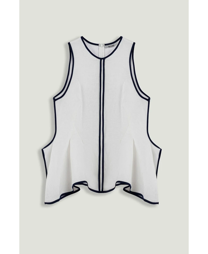 Nocturne Women's Contrast Trim Peplum Top