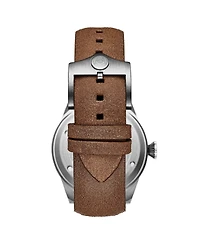 Alexander Men's Swiss Made Aviator A601.02 Quartz Watch with Dial, Suede Leather Strap, Sapphire Crystal, 42mm