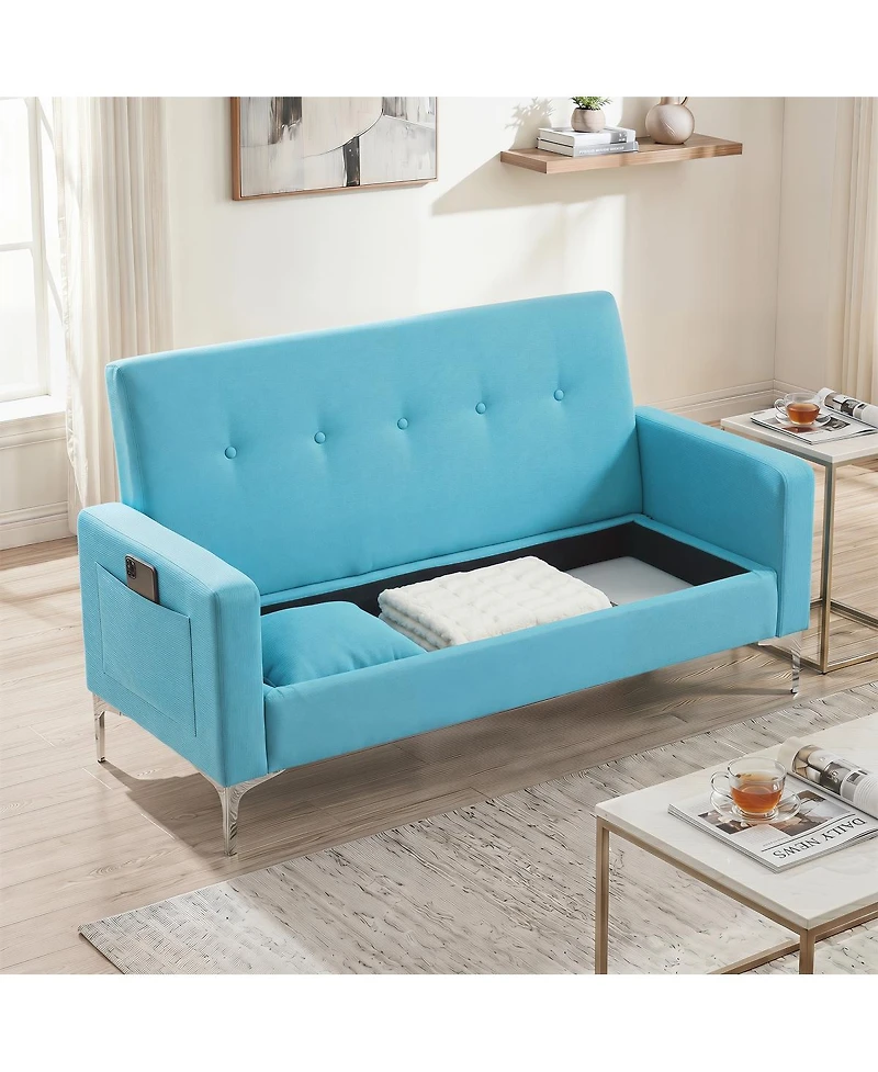 Streamdale Furniture 57" Double Sofa with Storage - Stylish Couch for Living Room