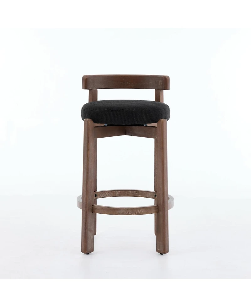 Streamdale Furniture Set of 2 Mid-Century Modern Swivel Counter Stools, 26" Seat