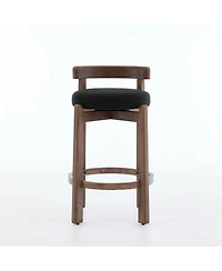 Streamdale Furniture Set of 2 Mid-Century Modern Swivel Counter Stools, 26" Seat