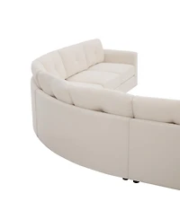 Streamdale Furniture -Piece Upholstered Curved Modular Sectional Sofa with Button Tufted