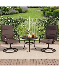 Sugift Padded Swivel Patio Chairs Set of 2 with Ergonomic High Back