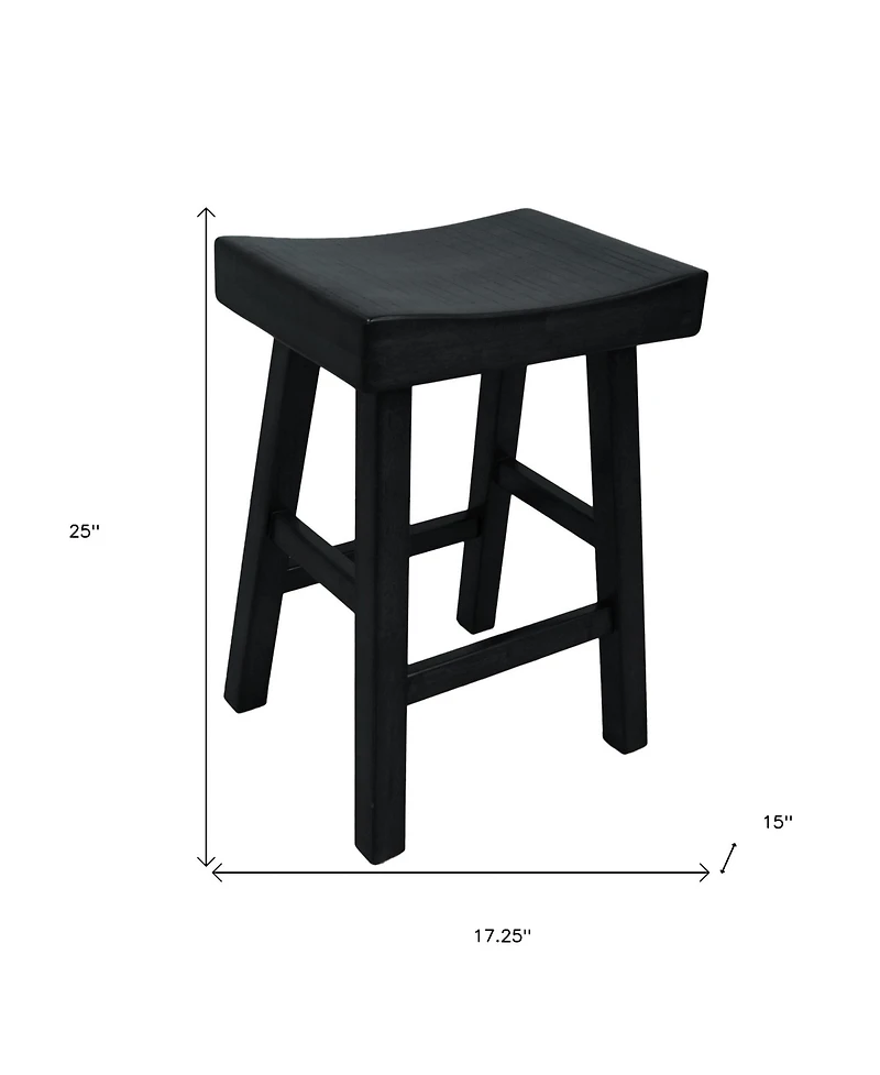 HomeRoots 25" Solid Wood Backless Counter Height Bar Chair