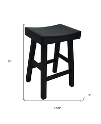 HomeRoots 25" Solid Wood Backless Counter Height Bar Chair