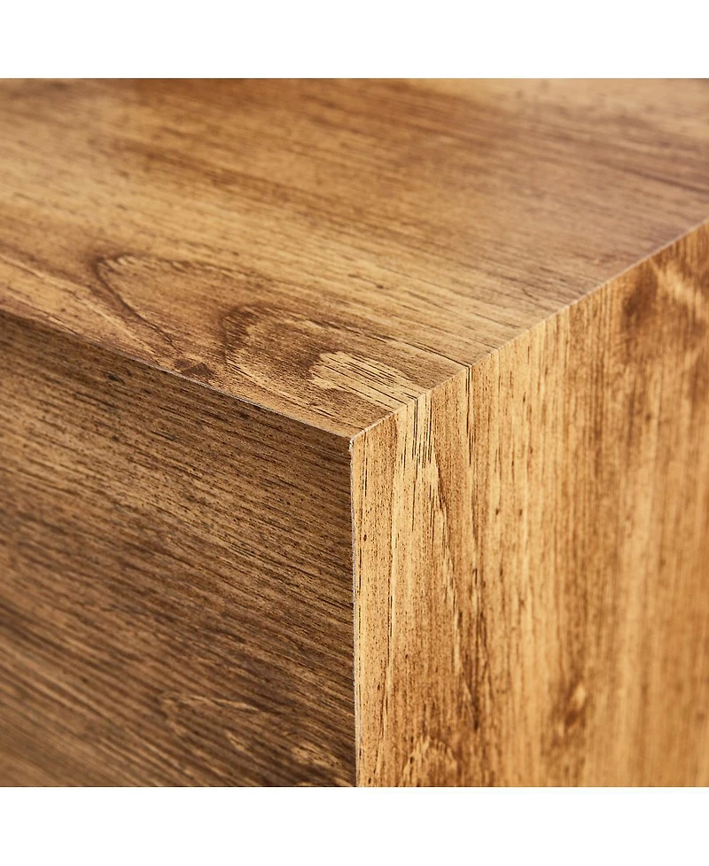 Streamdale Furniture Wabi-Sabi Wood-Grain Mdf Square Coffee Table (39.4" x 21.7" x 11.8)