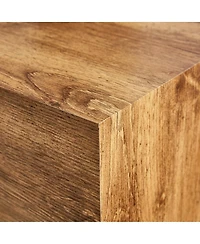 Streamdale Furniture Wabi-Sabi Wood-Grain Mdf Square Coffee Table (39.4" x 21.7" x 11.8)